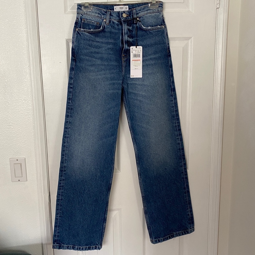 NEW Mango - High waisted straight jeans